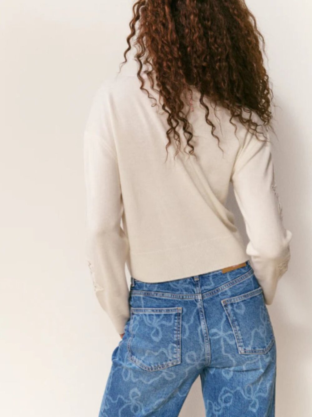 LoveShackFancy Lazuli Cashmere & Lace Sweater - Picture 2 of 2